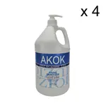 Akok AK128PB 1-Gallon Gel Hand Sanitizer w/Pump, 70% Ethanol Alcohol, 4/CS