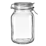 Default Circleware B500342, 50 Oz. Glass Jar, Metal Clamp Lid