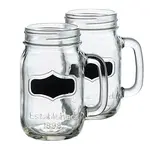 Default Circleware CG66961 Yorkshire Chalkboard Note Glass 38 Oz Mason Jar Mug, EA