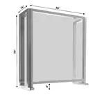 36x16x36, 4" Opening Free Standing Plexiglass and Aluminum Cashier Protection Guard, Clear Anodized