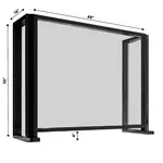 48x16x36, 4" Opening Free Standing Plexiglass and Aluminum Cashier Protection Guard, Black Painted