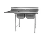 Eagle Group 412-16-2-18L, Stainless Steel Commercial Compartment Sink with Two 16-Inch Bowls and Left Side 18-Inch Drainboard, NSF