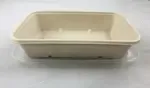 EccoCane EB868, 28 Oz Rectangular PFAS-Free Natural Bagasse Blend Container, 300/CS