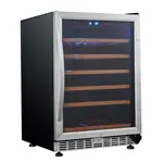 Eurodib USF54S, Single Zone Stainless Steel Black Wine Cabinet, 57 Bottles, 100W