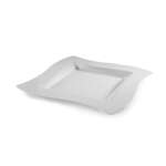 Fineline Settings 106-WH, 6.5-inch Wavetrends White Polystyrene Square Dessert Plate, 120/CS