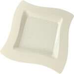 Fineline Settings 108-BO, 8-inch Wavetrends Bone Polystyrene Square Salad Plate, 120/CS (Discontinued)