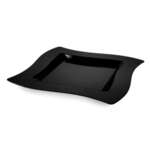 Fineline Settings 109-BK, 9.5-inch Wavetrends Black Polystyrene Square Dinner Plate, 120/CS