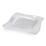 Fineline Settings 109-CL, 9.5-inch Wavetrends Clear Polystyrene Square Dinner Plate, 120/CS (Discontinued)