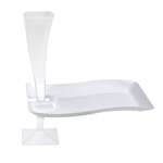 Fineline Settings 1409-WH, 6x9.5-inch Wavetrends White Polystyrene Rectangular Cocktail Plate, 120/CS