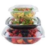 Fineline Settings 15080L-CL, 80 Oz Super Bowl Plus Extra Large Rectangular Clear PET Bowl, 50/CS