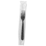 Fineline Settings 17CIF.BK, 6.5-inch ReForm Polypropylene Individually Wrapped Black Fork, 1000/CS
