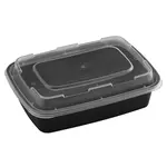 Fineline Settings 17CPRCB24, 24 Oz ReForm Rectangular Polypropylene Takeout Bowl with Lid, 150/CS