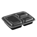 Fineline Settings 17CPRCB28S3, 28 Oz 3-Compartment ReForm Polypropylene Takeout Bowl with Lid, 150/CS