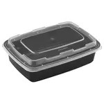 Fineline Settings 17CPRCB38, 38 Oz ReForm Rectangular Polypropylene Takeout Bowl with Lid, 150/CS