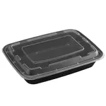 Fineline Settings 17CPRCB58, 58 Oz ReForm Rectangular Polypropylene Takeout Bowl with Lid, 150/CS