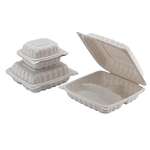Fineline Settings 17SH6PP.WH, 6x6-inch ReForm Mineral Filled Square Polypropylene Hinged Container, 250/CS