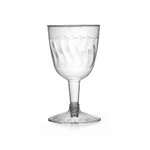 Fineline Settings 2206-CL-X, 5 Oz. 2-Piece Flairware Clear Plastic Wine Goblets, 20-Piece Pack (Discontinued)