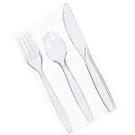 Fineline Settings 2501-CL, 7-inch Flairware Extra Heavy Clear Polystyrene Cutlery Combo, 960/CS (Discontinued)