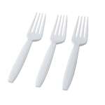 Fineline Settings 2516-WH, 7.5-inch Flairware Extra Heavy White Polystyrene Forks, 1200/CS (Discontinued)