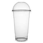 Fineline Settings 31107DLH, 107 mm Super Sips PET Dome Lid with Hole for 32 Oz Cold Cups, 1000/CS