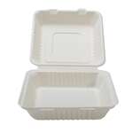 Fineline Settings 42SHD9, 9x9x3.1-inch Conserveware Bagasse Deep Hinged Container, 200/CS (Discontinued)