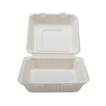 Fineline Settings 42SHDL9, 9x9x3.1-inch Conserveware PLA Lined Bagasse Deep Hinged Container, 200/CS (Discontinued)