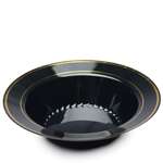 Fineline Settings 512-BKG, 12 Oz Silver Splendor Black Soup Bowl with Golden Rim, 150/CS (Discontinued)