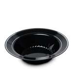 Fineline Settings 512-BKS, 12 Oz Silver Splendor Black Soup Bowl with Silver Rim, 150/CS (Discontinued)