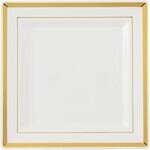 Fineline Settings 5504-BO, 4.5-inch Silver Splendor Square Bone Cocktail Plate with Golden Trim, 120/CS