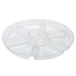Fineline Settings D16070.CL, 16-inch 7-Compartment Platter Pleasers Clear Polystyrene Deep Tray, 12/CS (Discontinued)