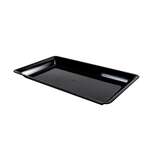 Fineline Settings RC474.BK, 18x16-inch Platter Pleasers Polystyrene Black Rectangular Tray, 25/CS
