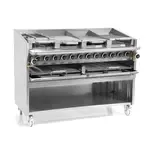 Galaxy Group Pegasus CB-72G, 72-Inch Heavy-Duty Gas Charbroiler with Open Base - 250,500 BTU