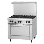 Garland USRange X36-6R, 36 inch 6 Burner SunFire Gas Range with Space Saver Oven