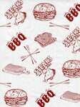 Handy Wacks FDP12BBQ-GP-X, 12x12-Inch White Flat Greaseproof Deli Paper with BBQ Print, 1000-Piece Pack