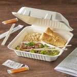 Hefty 00D72003ECO1, 9x9x3-Inch ECOSAVE PFAS-Free 3-Compartment Bagasse Fiber Hinged Container, 50/PK