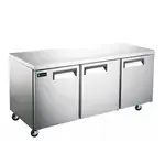 Hurakan HKN-UC72R3, 72-Inch 3 Door Reach-In Undercounter Refrigerator