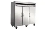 IKON IT82F-DV 3 Solid Doors Upright Top Mount Freezer