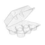 Inline SLP56, 9.56x6.9x4-Inch 87.9 Oz 6-Muffin Clear PET Clamshell Container, 300/CS