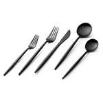 Kadra VF-10-VB, Vikko Dine "Vera" Brushed Black 18/10 Flatware Service for 4, 20/CS
