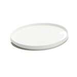 Kadra VK-00483, 8-Inch Aidan White Stackable Bone China Round Plate, 1/CS