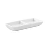 Kadra VL-0599, 6-Inch Vikko Lightning Porcelain White 2 Sectional Rectangle Dish, 72/CS