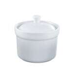 Kadra VL-0793-2, 10 Oz Vikko Lightning Porcelain Modern White Soup Bowl with Cover, 48/CS