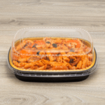 Karat AF-TOP48-COMBO, 48 Oz Aluminum Foil Take Out Pan with Dome Lid, 50/CS