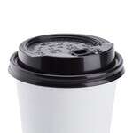 Karat C-KDL516B-E, Black Plastic Reclosable Lid for 10-24 Oz Hot Cups, 1000/CS