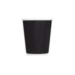 Karat C-KRC508B 8 Oz Black Ripple Hot Cups, 500/CS