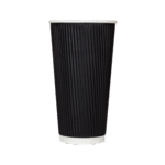 Karat C-KRC520B 20 Oz Black Ripple Hot Cup, 500/CS
