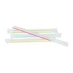 Karat C9002S, 7.5-Inch Striped Mixed Color Diagonal Cut Boba Straws, 2000/CS