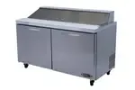 Kool-It KSTM-60-2, 60-inch Refrigerated Mega Top Salad/Sandwich Prep Table
