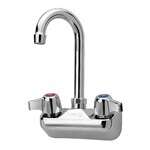 Krowne 10-400L, 4-Inch Center Low Lead Wall Mount Steel Faucet with 3.5-Inch Gooseneck Spout, NSF