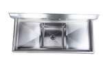L&J BAR1014-1RL 10x14-inch Stainless Steel 1-Compartment Bar Sink with Both-Side Drainboards
